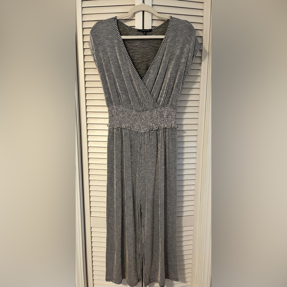 Caution To The Wind Black & White Jumpsuit Size Medium